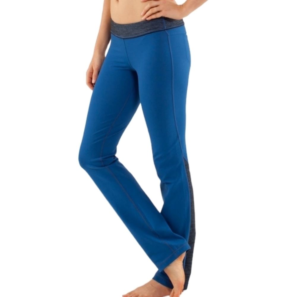 Lululemon blue- heathered grey workout pants back pockets size 6 - Picture 1 of 9